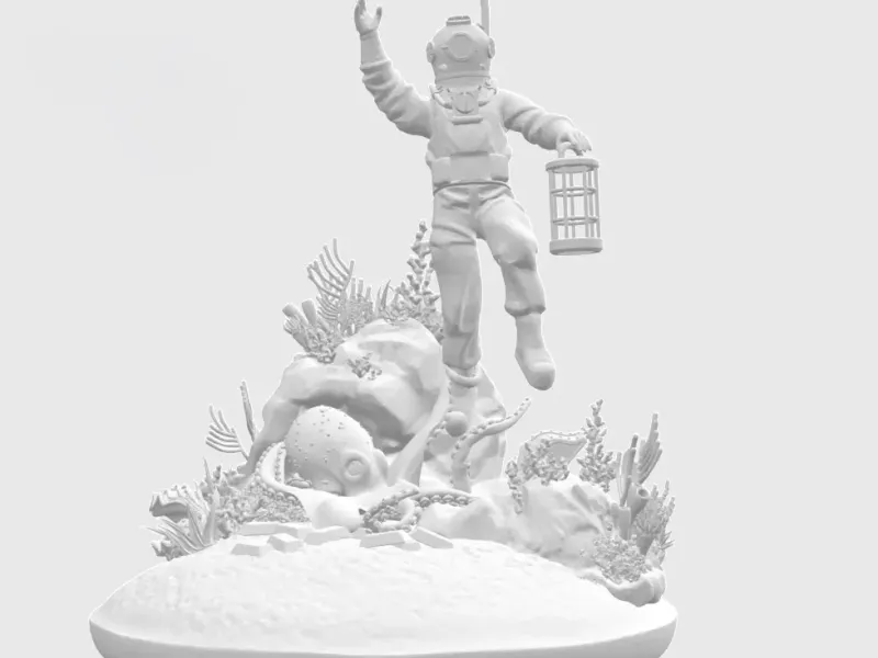 The Diver Looking for Treasure