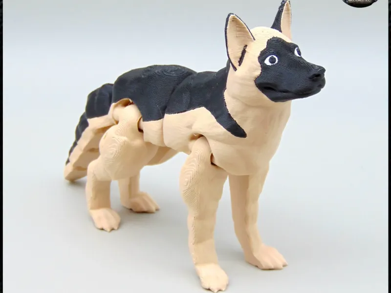关节可动德国牧羊犬 - 多色