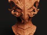 Ancient Dragon Head Bust | Mythical Beast Statue | Fantasy-1