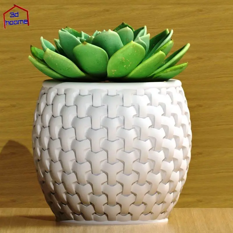 Basket Weave Patterned Succulent Planter