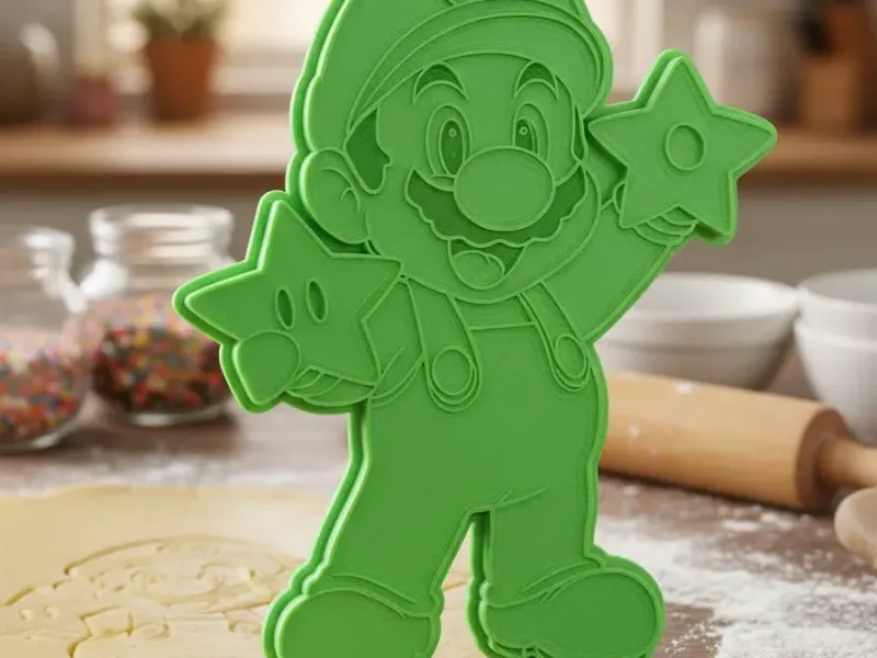 mario with a super star cookie cutter