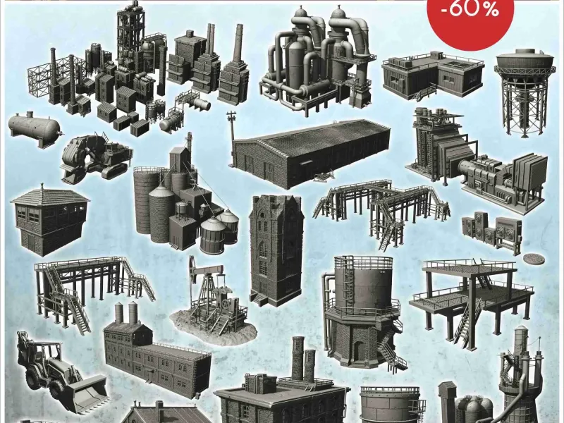 Industrial buildings pack No. 2 - scenery warhammer miniatur
