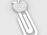 Paperclip Apple With Leopard Print - bookmark-2