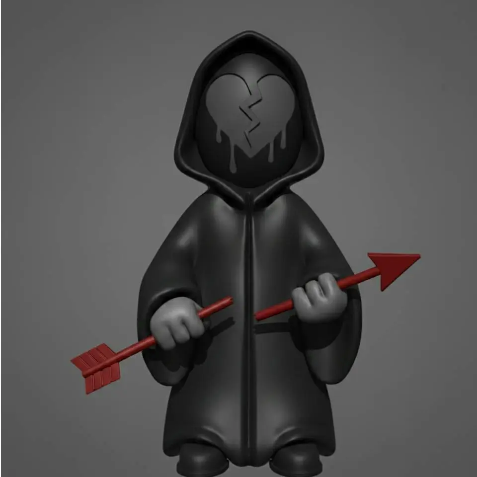 Sad Cupid Minimalist 3D Figure 3D print model