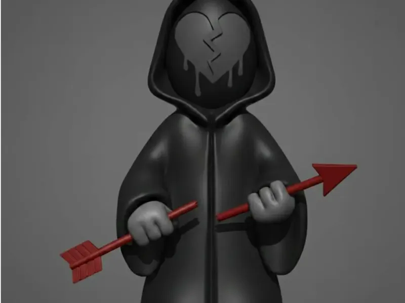 Sad Cupid Minimalist 3D Figure 3D print model