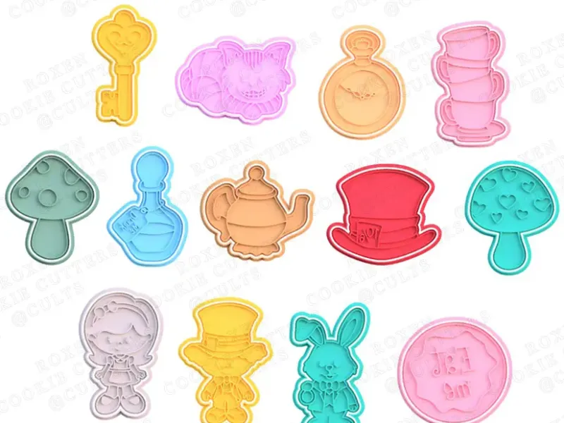 Alice in Wonderland cookie cutter set of 13