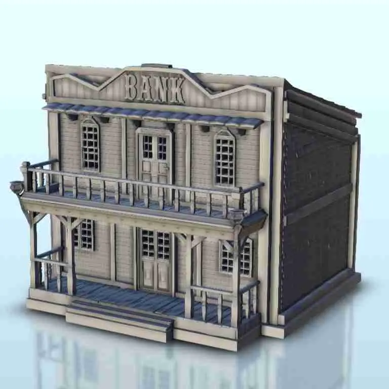 Wild West banco + interior 38 - western antiguo ACW USA US civil