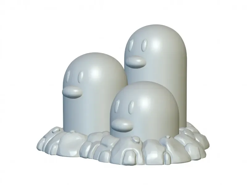 Pokemon Dugtrio #51 - Bereit für den 3D-Druck!