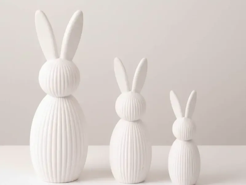 Minimalist Rabbit Family - Art Deco Decorative Collection