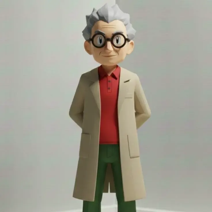 Professor Carvalho (pokemon) - low poly