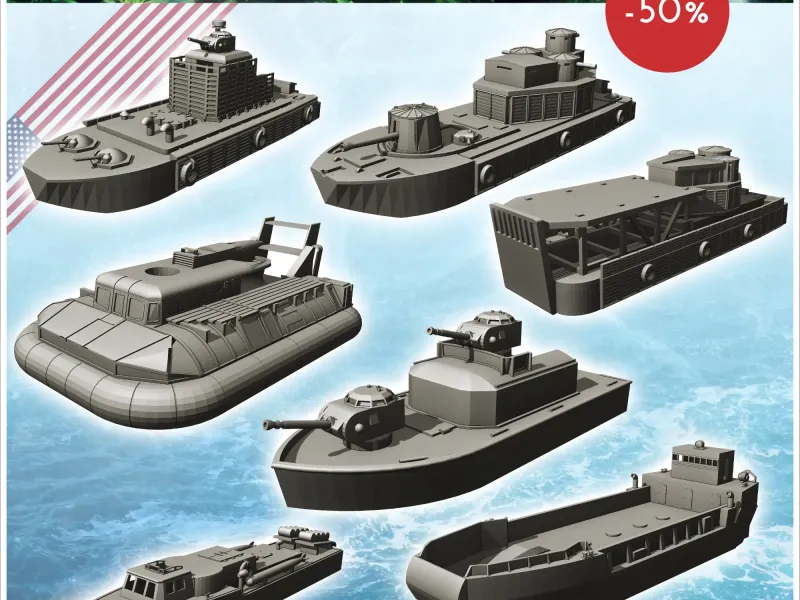 Cold Era US military river boats pack No. 1