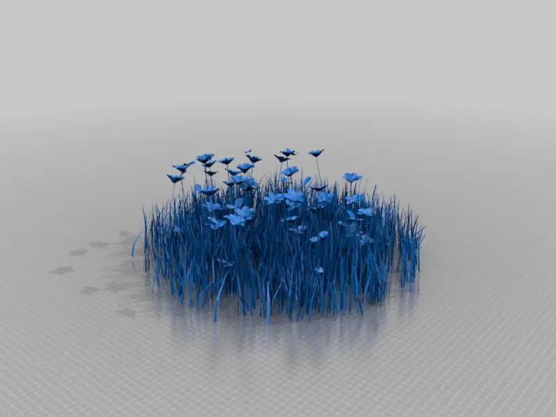 gras mit Blumen - aufrecht