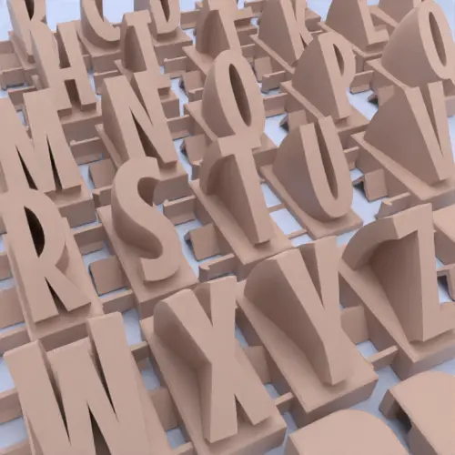 nome 3D da lettere - Cartoon Font