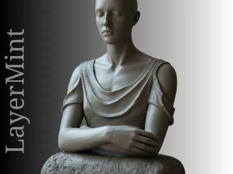 Meditative Woman Bust STL File – Minimalist Sculpture for 3D