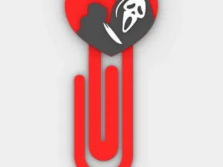 Paperclip GHOSTFACE - I love you - bookmark