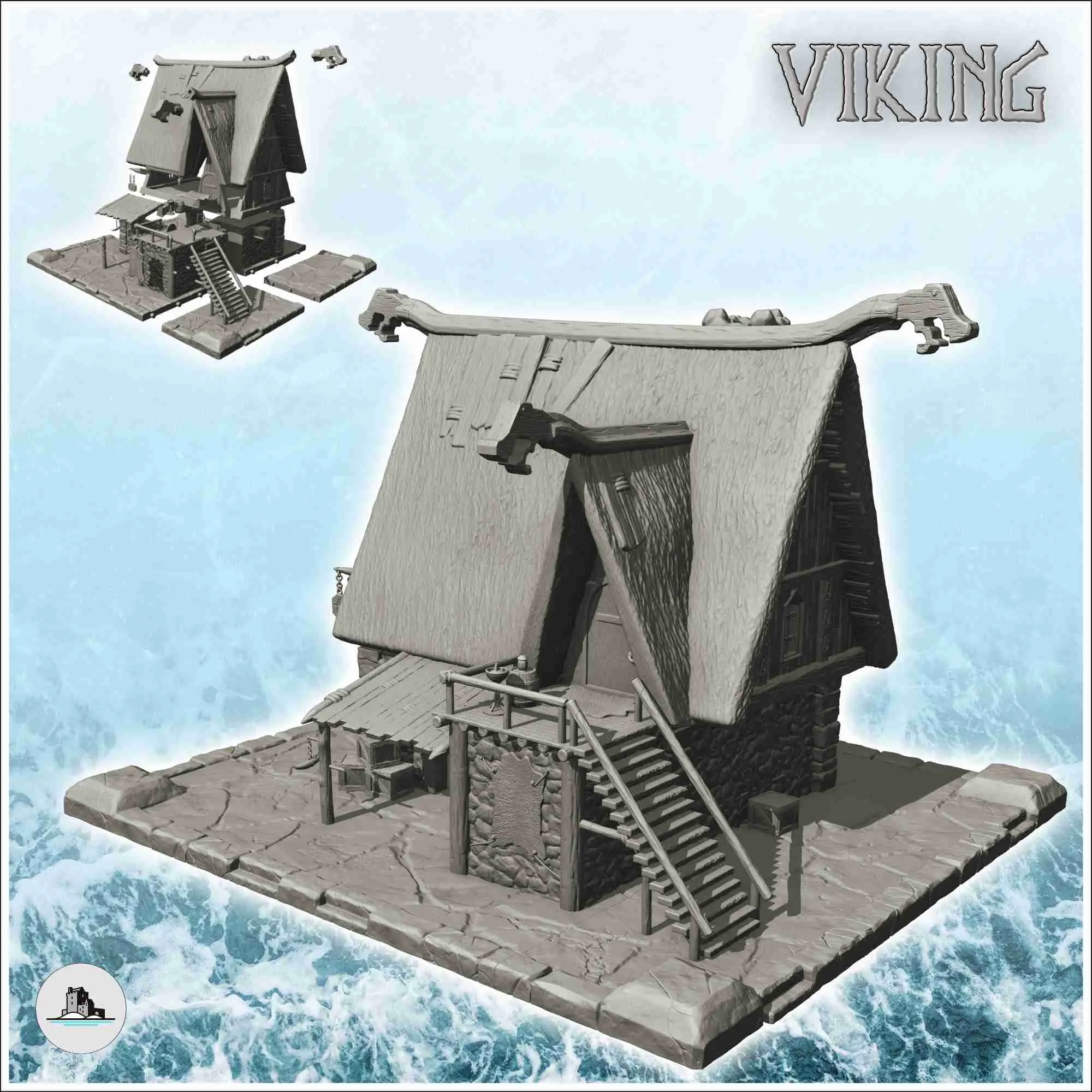 Viking buildings pack No. 2 - scenery medieval miniatures wa