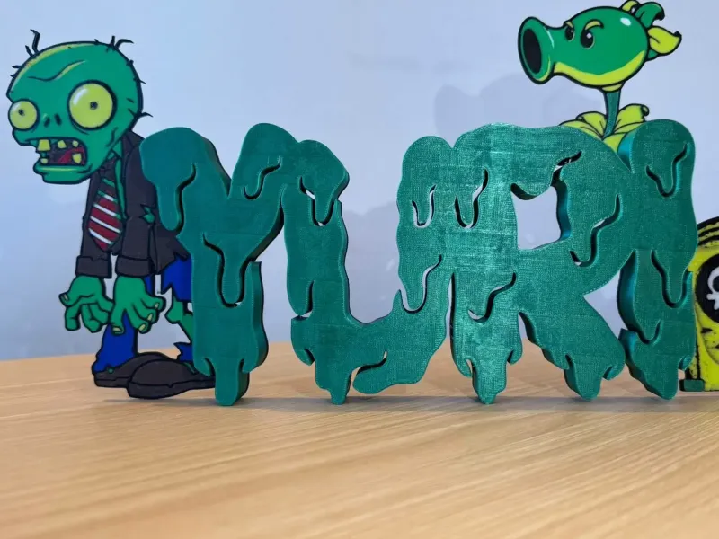 🧟 Yuri Name Sign - Plants vs. Zombies Edition (Multicolor