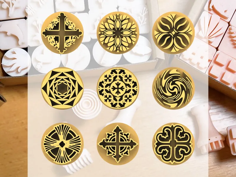 Ceramic Clay Stamp Set – Ornamental Patterns  2 (9 Stamps)