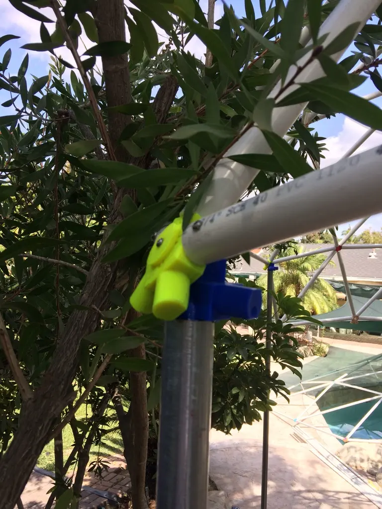 Geodesic Dome 4V Connector for 3/4" PVC pipe