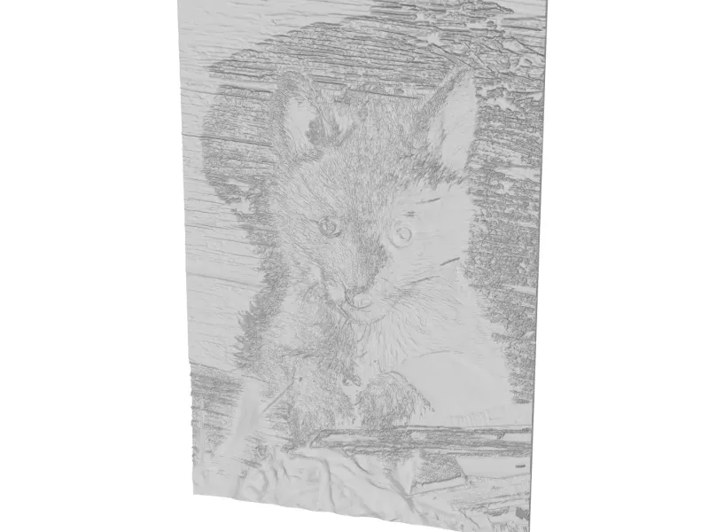 Baby fox lithophane