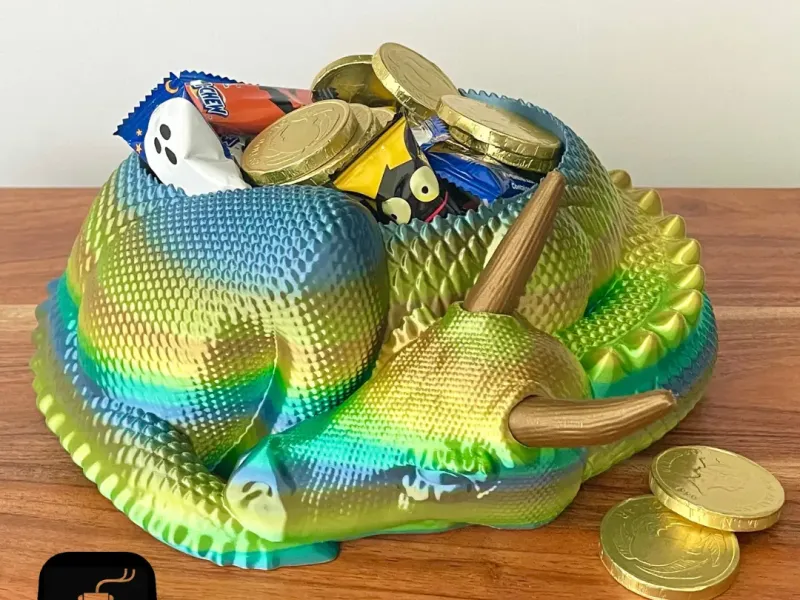SLEEPY DRAGON CANDY BOWL / PLANTER - NO SUPPORTS