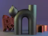 Cute U-Shape Cat Vase-5