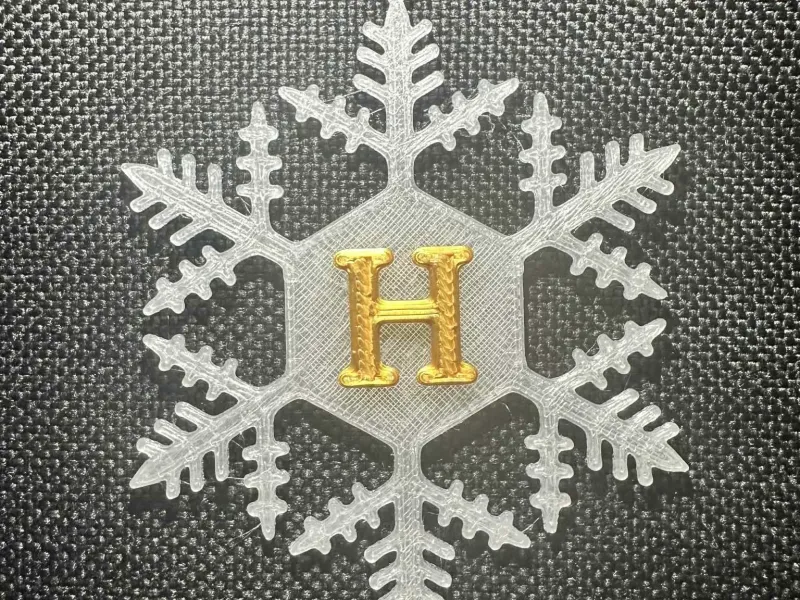 H – Snowflake Alphabet Letter H Festive Christmas Decoration