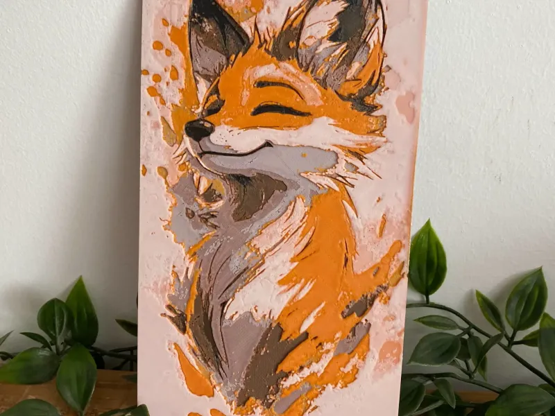 Fox illustration Hueforge