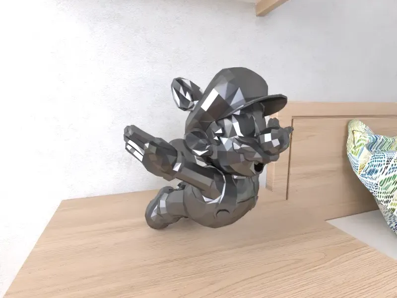 Süper Mario Tanooki Lowpoly Düşük poli