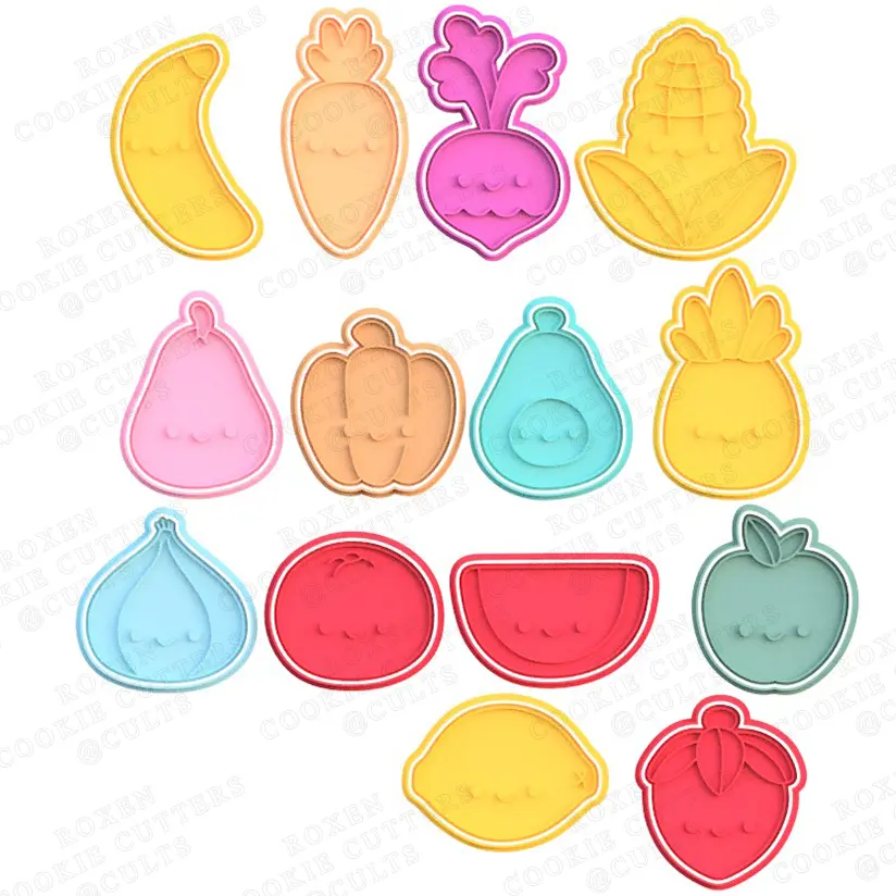 Cute Fruits Vegetables cookie cutter set of 14