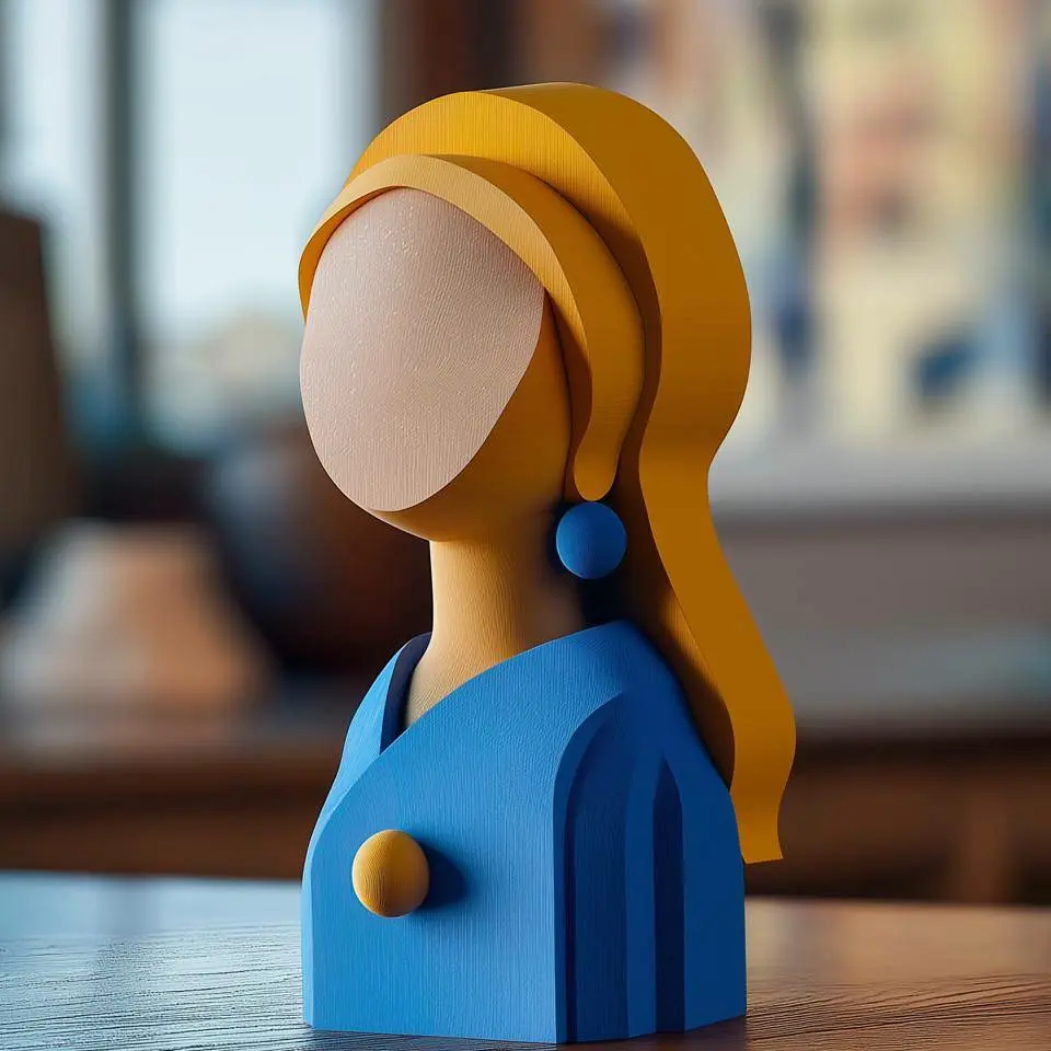 Abstract Girl with a Pearl Earring Sculpture
