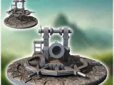 Medieval powder cannon on stone platform (2) - miniatures wa-1