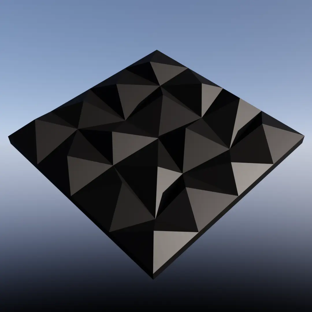 3D wall panel lowpoly triangles