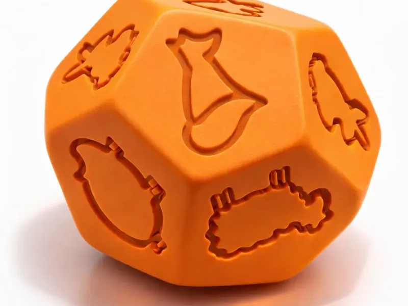 Super Farmer game dice 2 (d12 dodecahedron with animals)