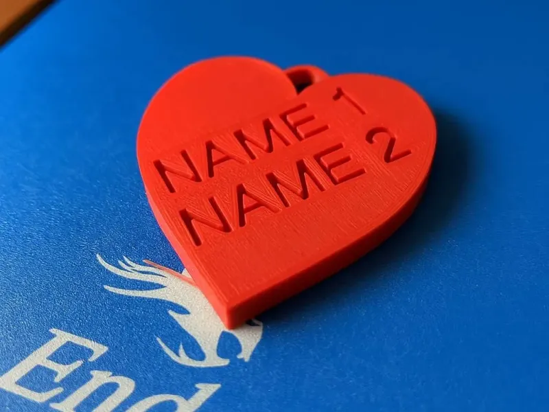 Herz-Schlüsselanhänger mit 2 Namen