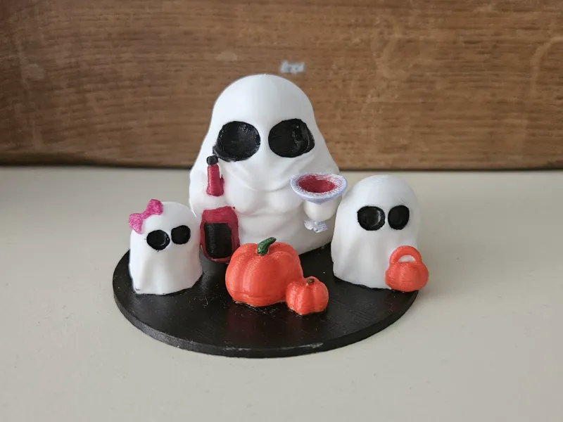 famille de fantômes, décoration amusante pour Halloween