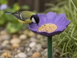 Flower Bird Feeder Set | Garden Stake Bee Bath - 3 Different-3