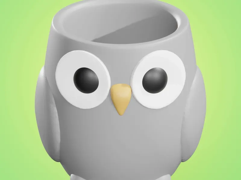 Owl Planter – Cute Support-Free Pot (MMU Eyes & Beak) | Free