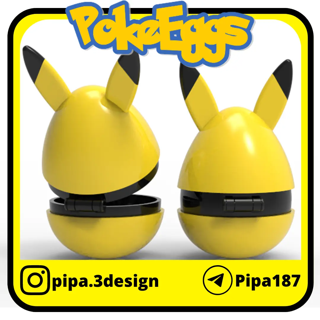 POKEBALLS PIKACHU EASTER EGG WITH HINGE