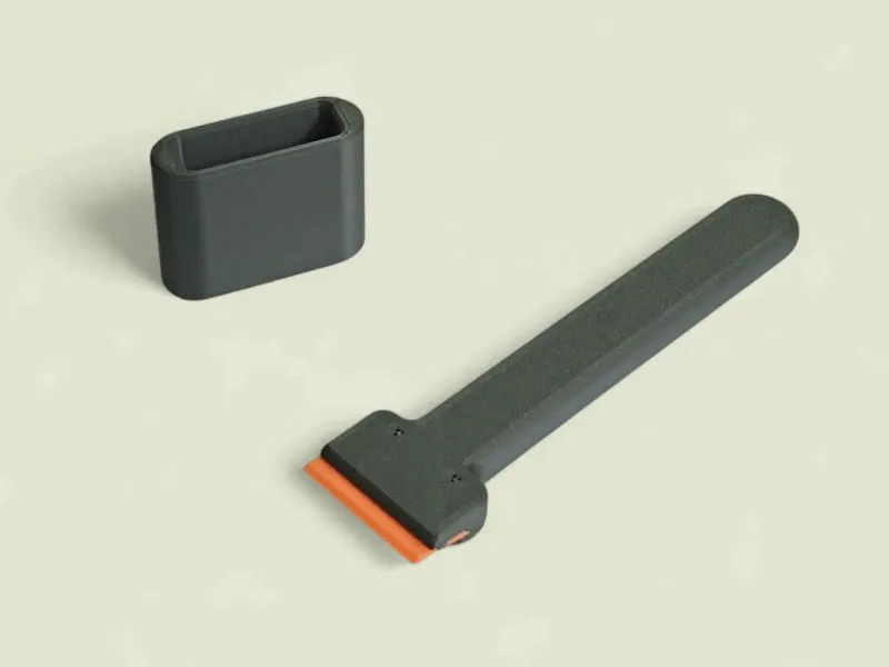 Safe Plastic Scraper – Easy Blade Swap Tool + Stand