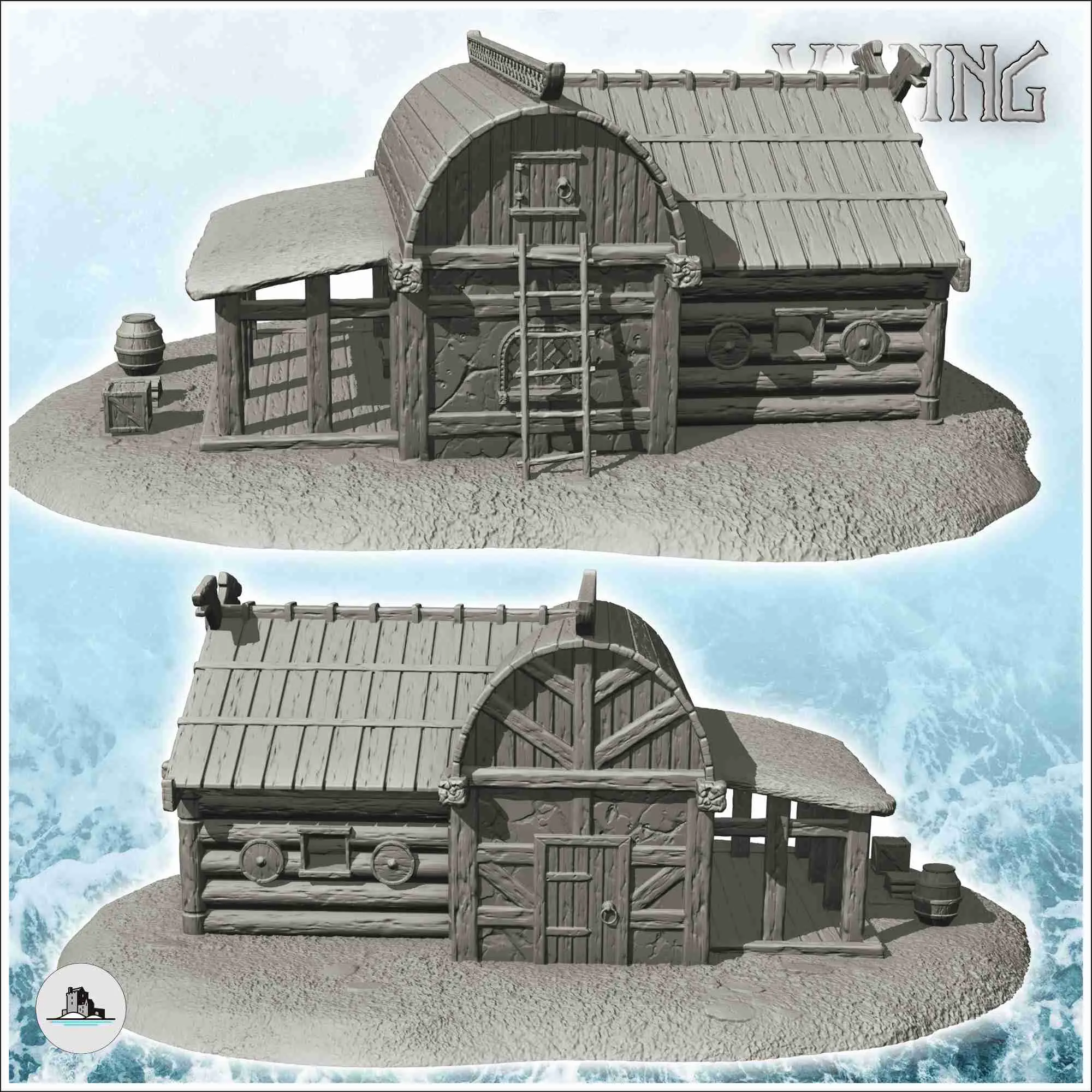 Wooden Viking warehouse with canopy and accessories (2)