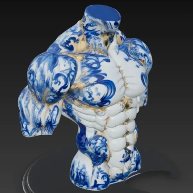 male torso. Gzhel