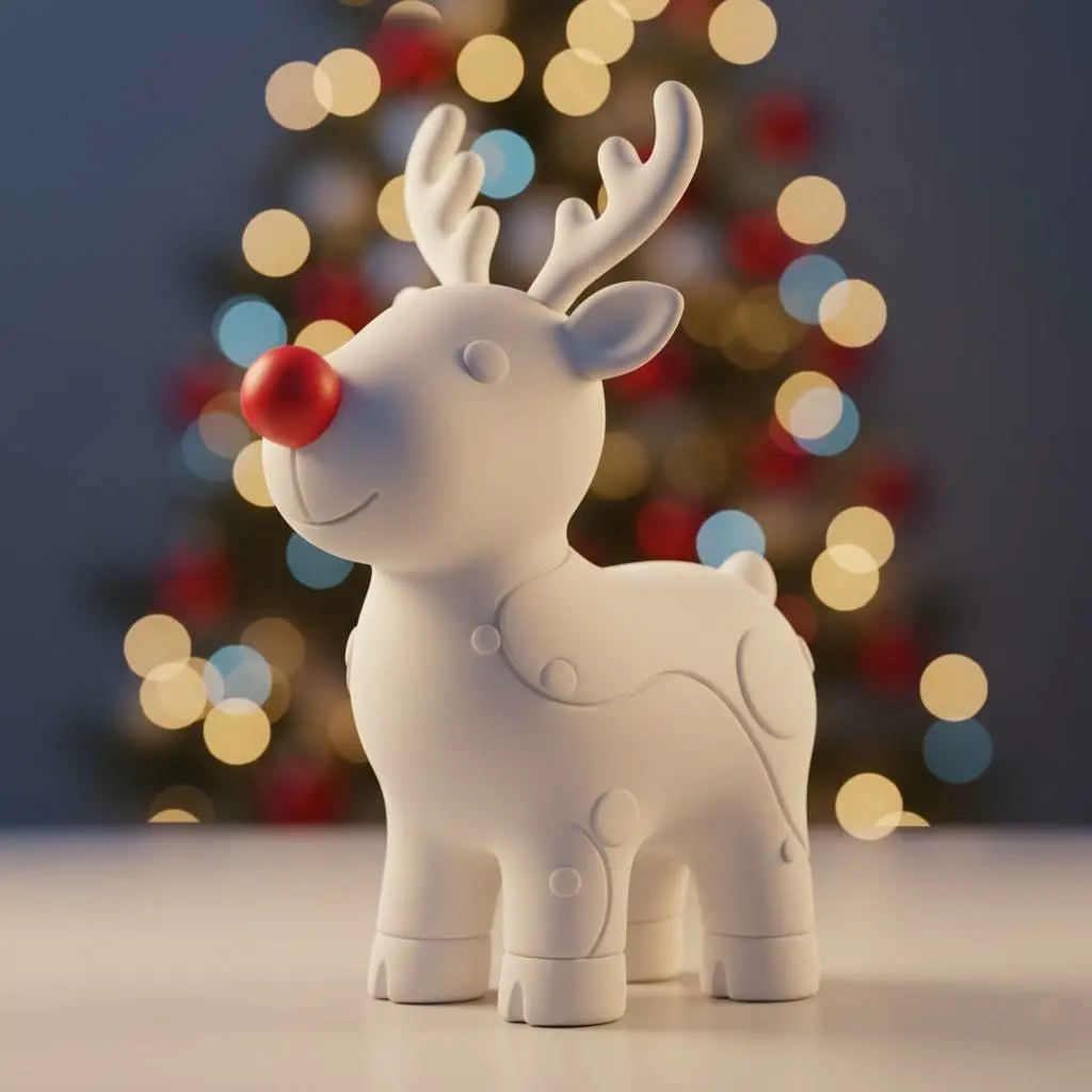 Majestic Christmas Reindeer: Elegant Holiday Decor 3D Model