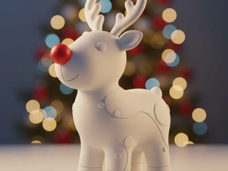 Majestic Christmas Reindeer: Elegant Holiday Decor 3D Model