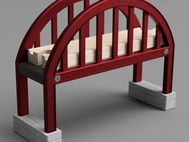 Pont ferroviaire (rails en bois)