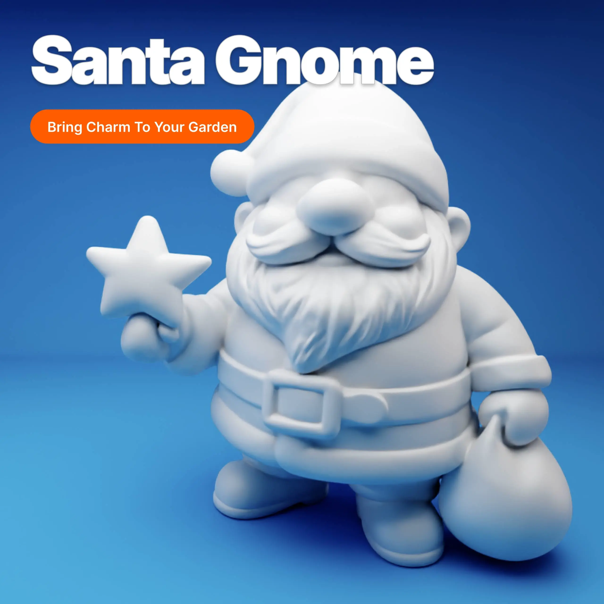 Santa Gnome with Star – 3D Printable Christmas Figurine