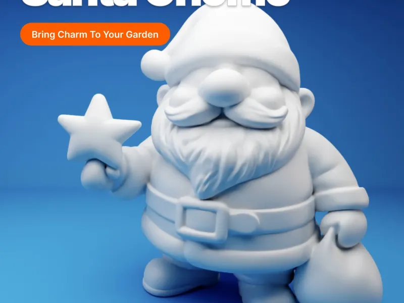 Santa Gnome with Star – 3D Printable Christmas Figurine