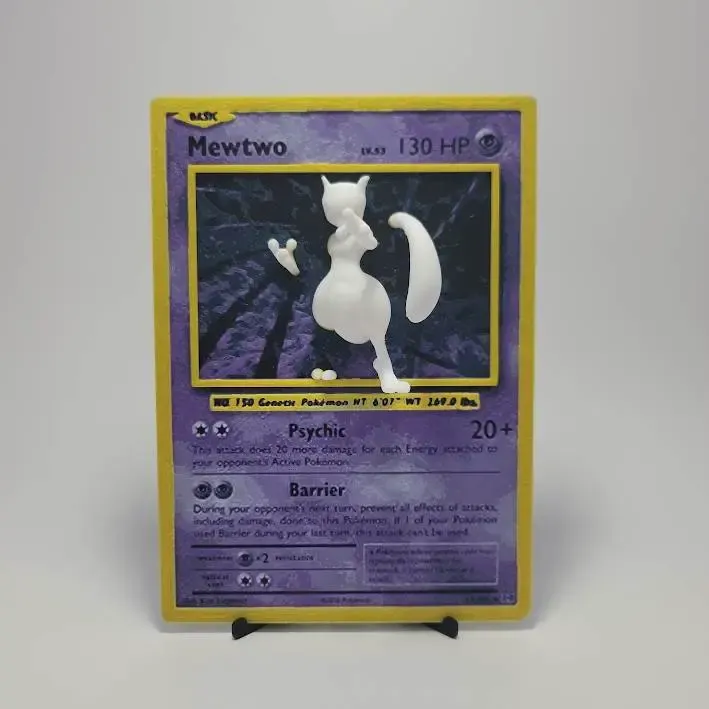 Oversized Mewtwo Pokemon Card - hueforge hybrid
