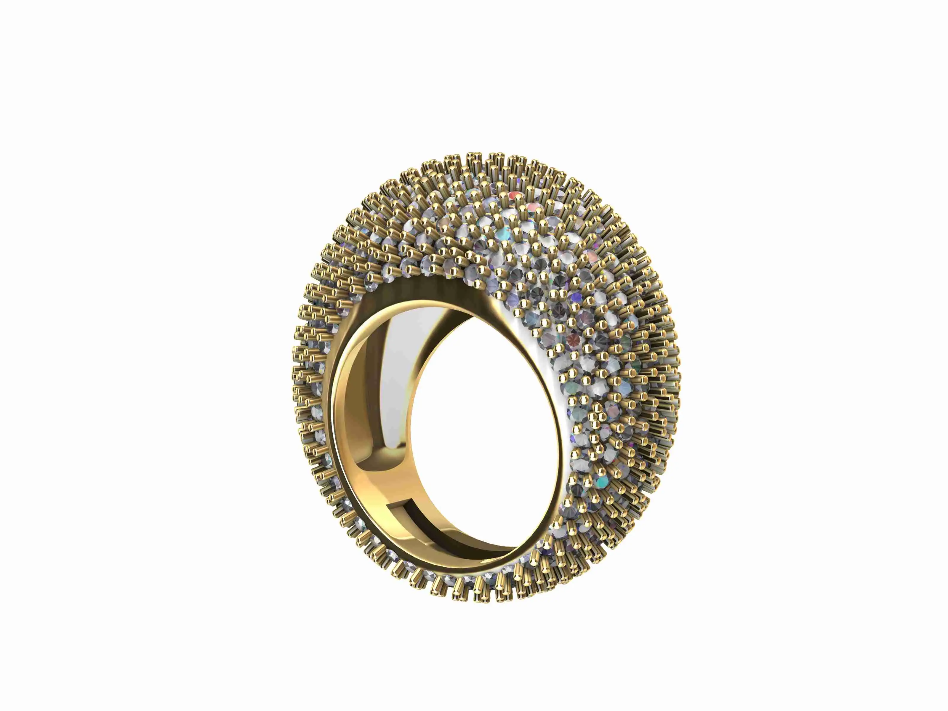 Jewelry & Accessories STL Download - Designer Bombe Full Pave Ringby ...