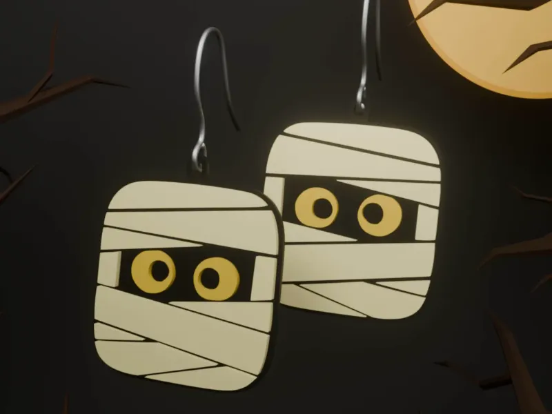 Cute Mummy Earrings | Halloween Earring Series